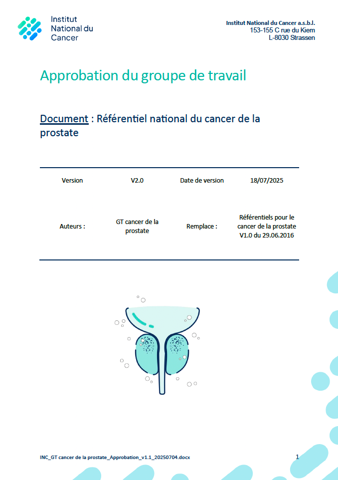 Approbation du référentiel national du cancer de la prostate (2025)