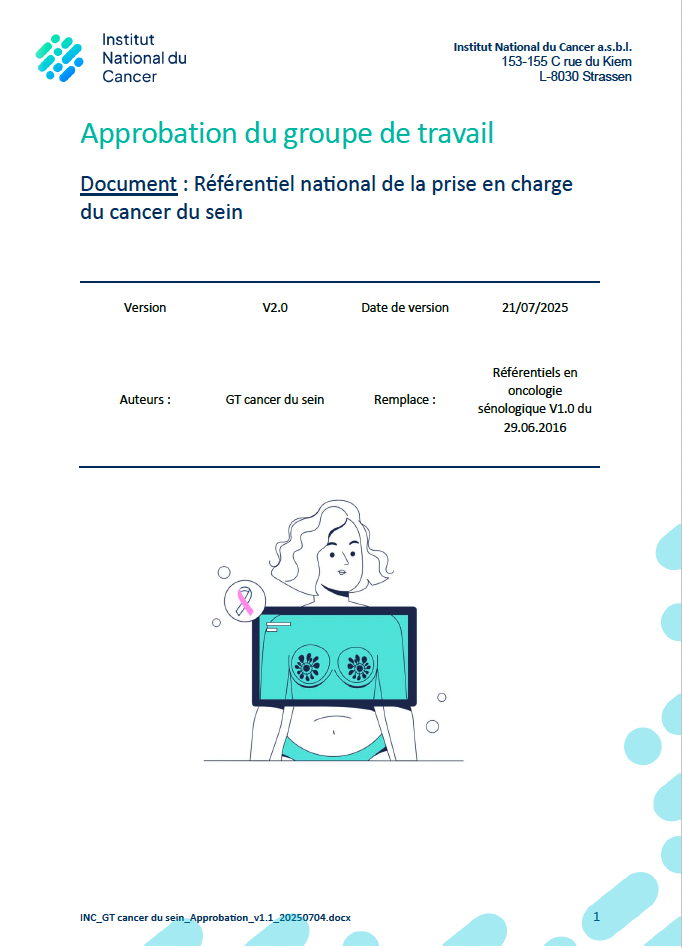 Approbation du référentiel national de la prise en charge du du cancer du sein (2025)